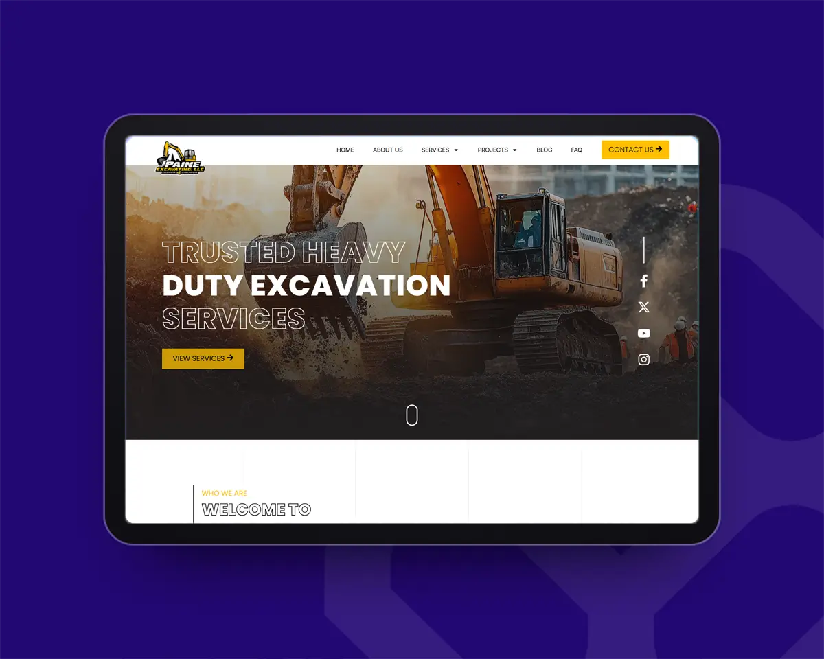 Paine Excavating white-label website development project
