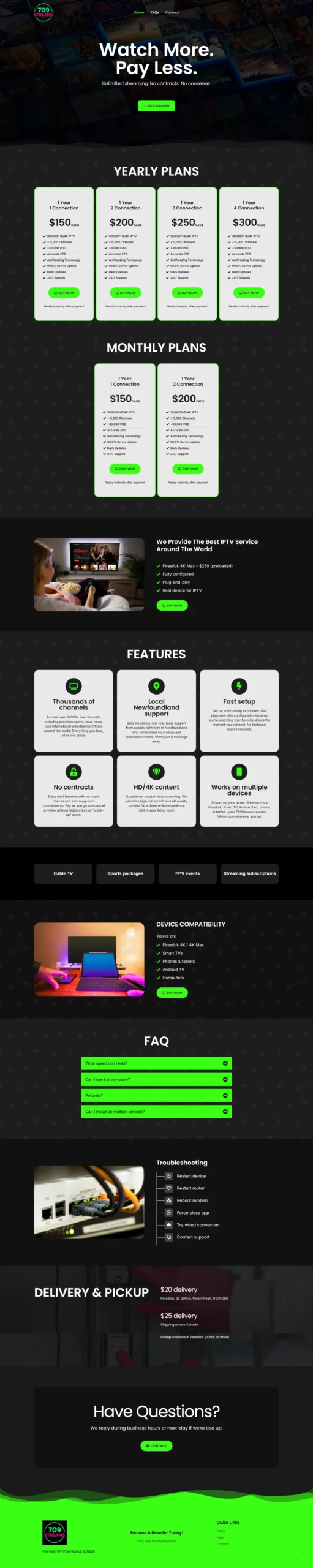 709 Streams website project