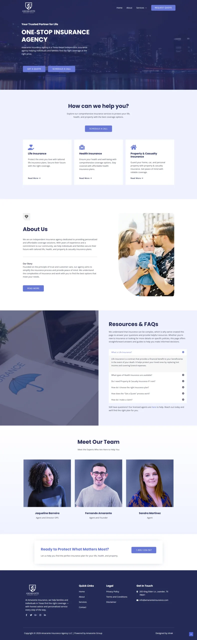 Amarante Insurance Agency website project