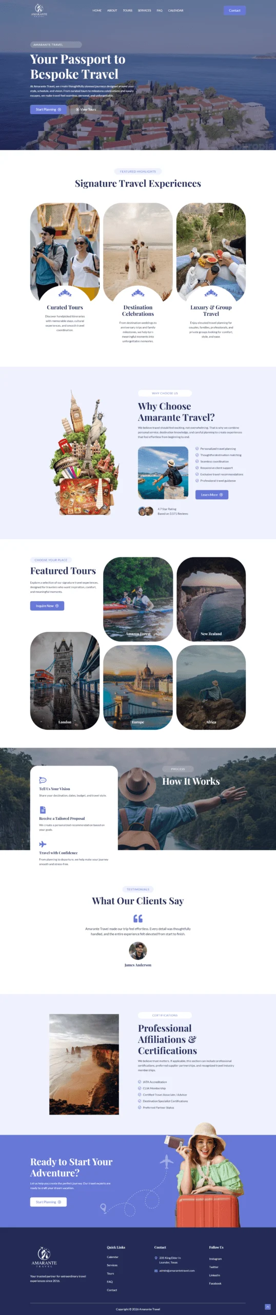Amarante Travel website project