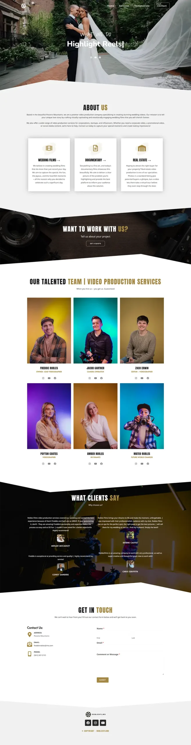 Robles Films website project