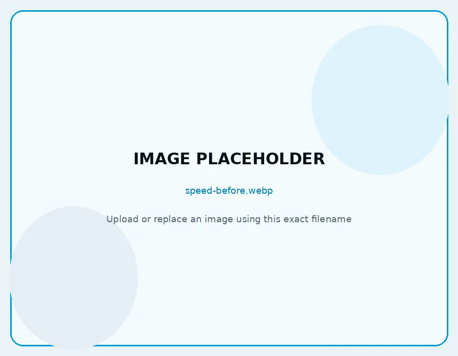 PageSpeed before optimization
