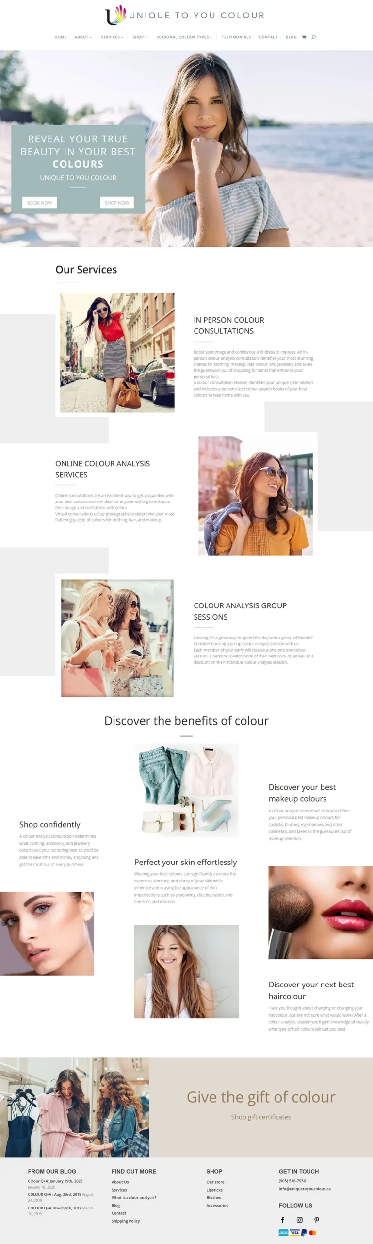 Unique to You Colour website project